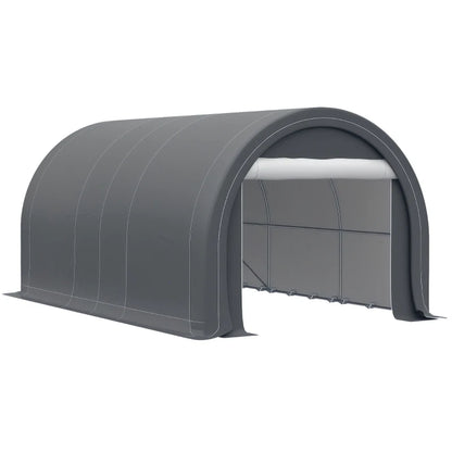 Outsunny 10' x 16' Carport, Heavy Duty Portable Garage Storage Tent with Large Zippered Door, Anti-UV PE Canopy Cover for Car, Truck, Boat, Motorcycle, Bike, Garden Tools, Outdoor Work by Dropsure