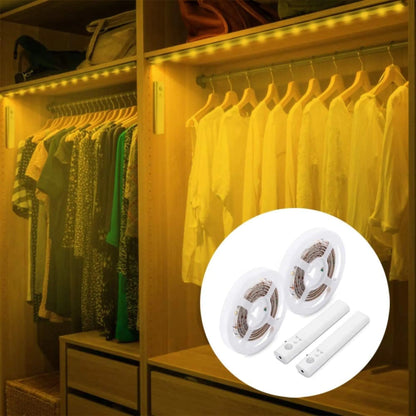 Motion Sensor LED Light Strips for Wardrobe, Bathroom, Stairs (6.5 feet) - Anti Spier 