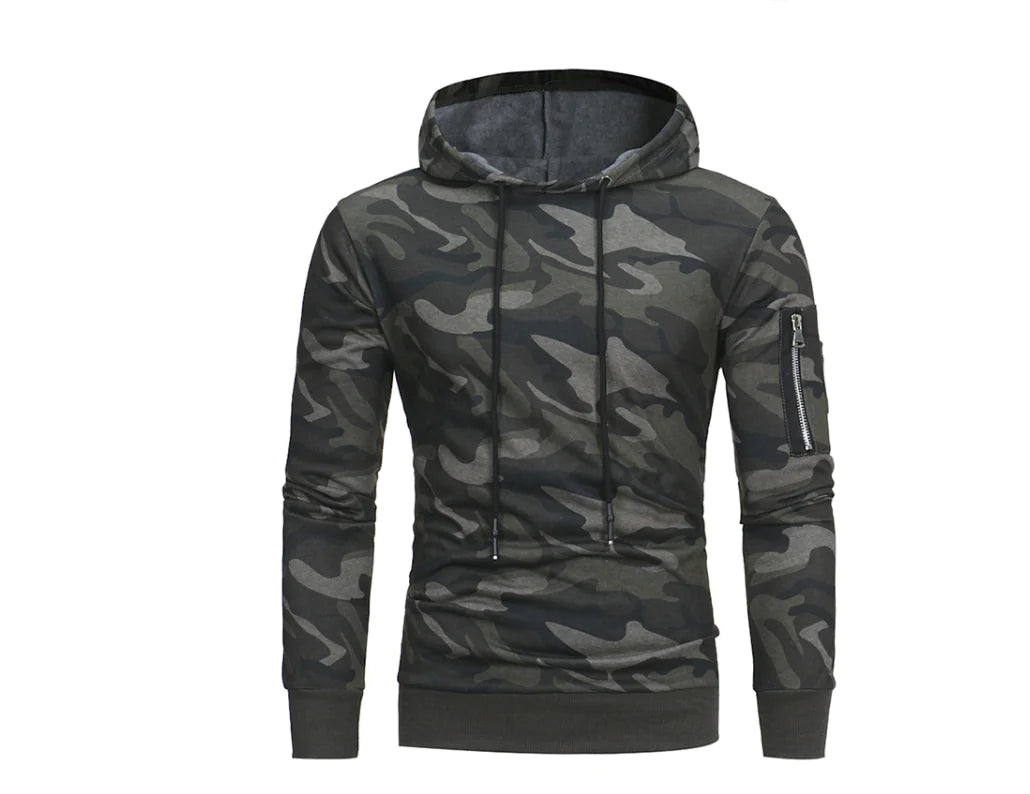 Camo Hoodie Sweatshirt with Hood