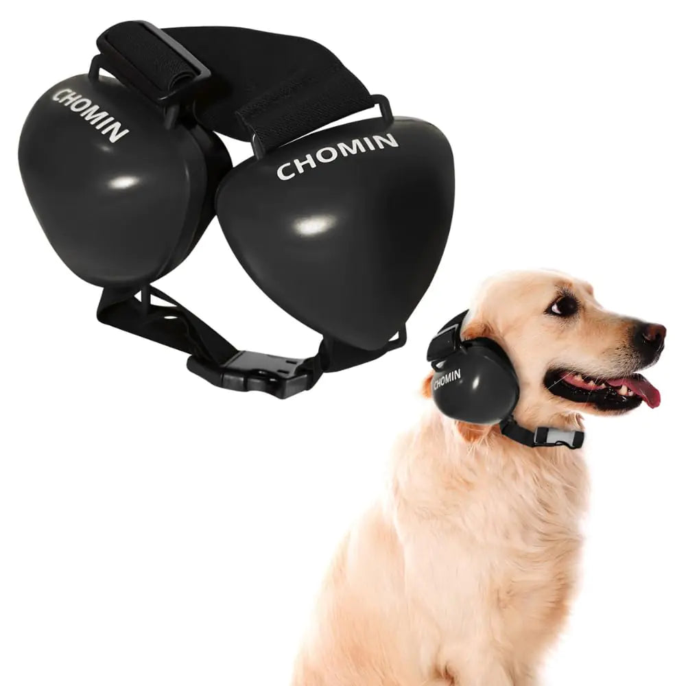 CHOMIN Dog Ear Muffs for Noise Protection 29dB NRR Dog Earmuffs Noise Cancelling Headphones for Dogs Dog Ear Plugs for Hearing Protection from Thunder Vacuums Fireworks (Black Medium)