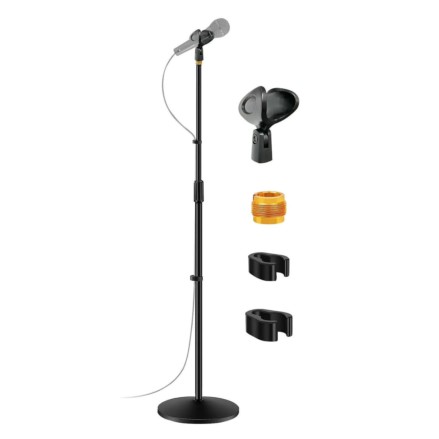 5 Core Mic Stand Round Base  Height Adjustable Universal Microphone Mount Stands