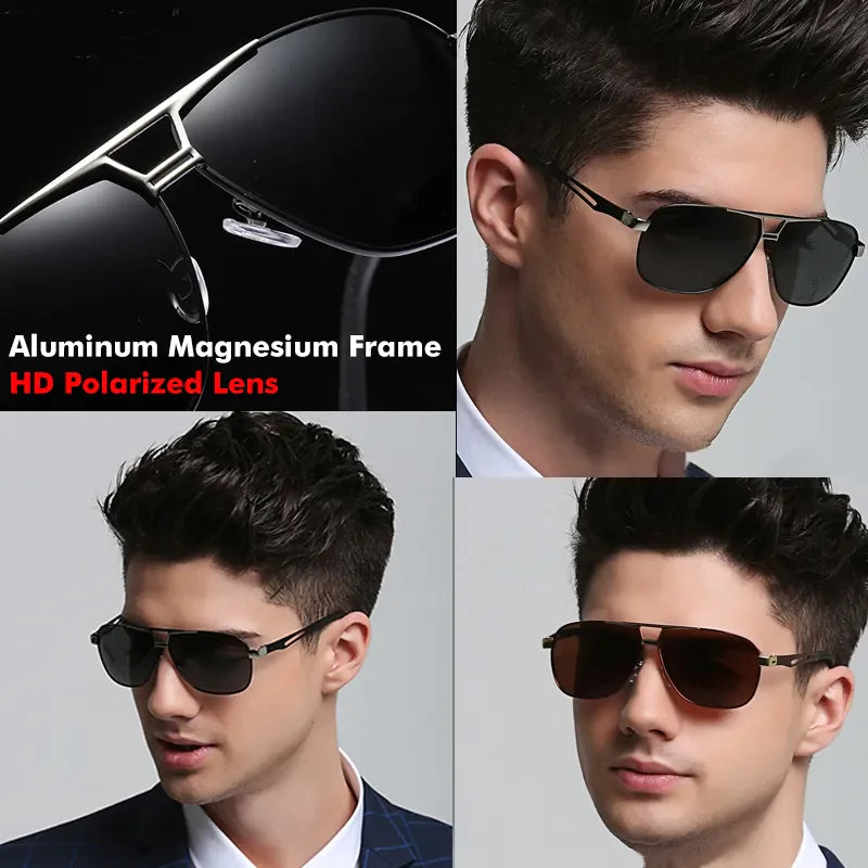 Mens Polarized Pilot Sunglasses Outdoor Driving UV400 Sun Glasses Sport Eyewear - Anti Spier 