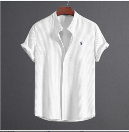 Men's summer new men men's short sleeve solid color men's shirt top