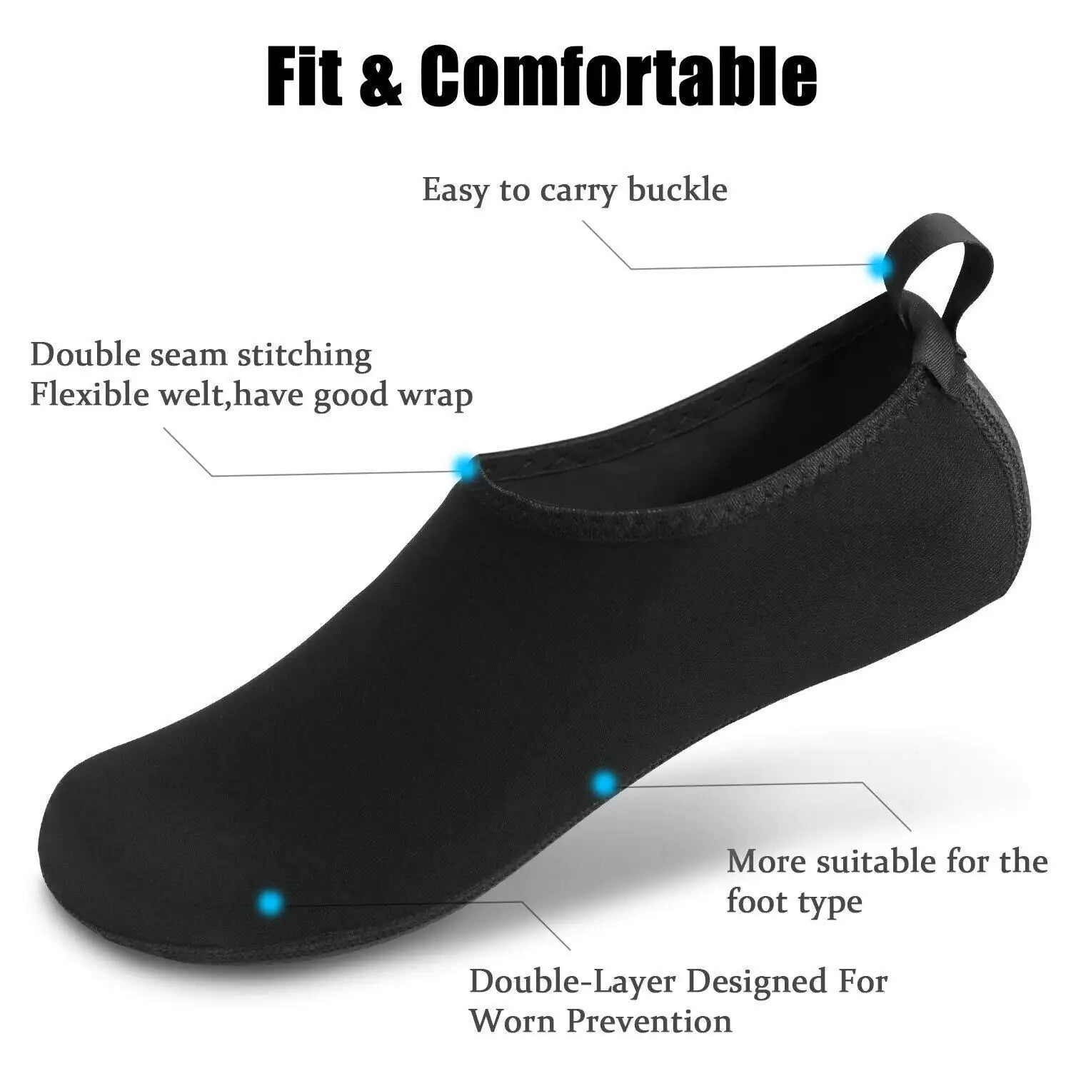 Water Shoes Men Women Skin Socks Aqua Surf Beach Yoga Swim Barefoot Quick-Dry - Anti Spier 