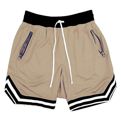 Men's summer quick dry muscle fitness sports shorts Mesh solid color hip hop breathable casual basketball pants