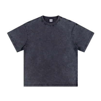 Men's summer American youth fashion brand heavy all neckline cotton short sleeve loose trend T-shirt men