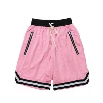 Men's summer quick dry muscle fitness sports shorts Mesh solid color hip hop breathable casual basketball pants