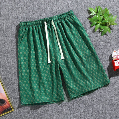 Quarter pants Men's summer beach pants Men's casual running shorts Men's 5 straight leg pants trend
