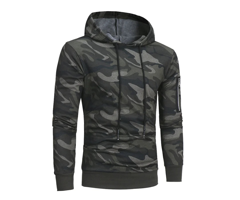 Camo Hoodie Sweatshirt with Hood