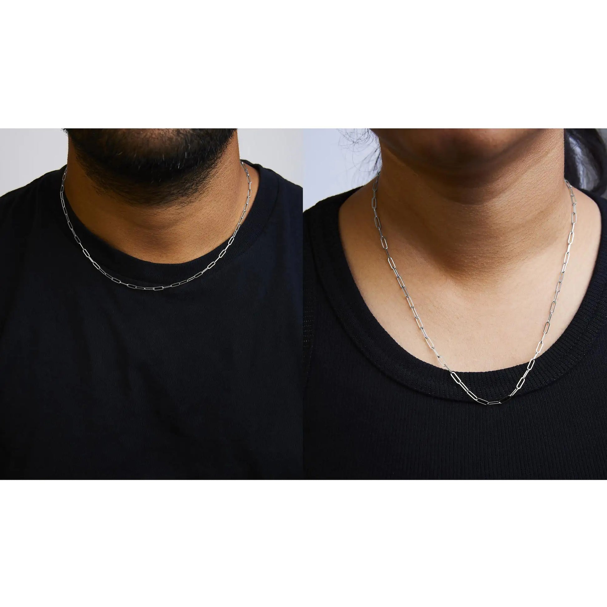 Unisex Solid 14K Gold 2.5mm Paperclip Chain Necklace - Anti Spier 