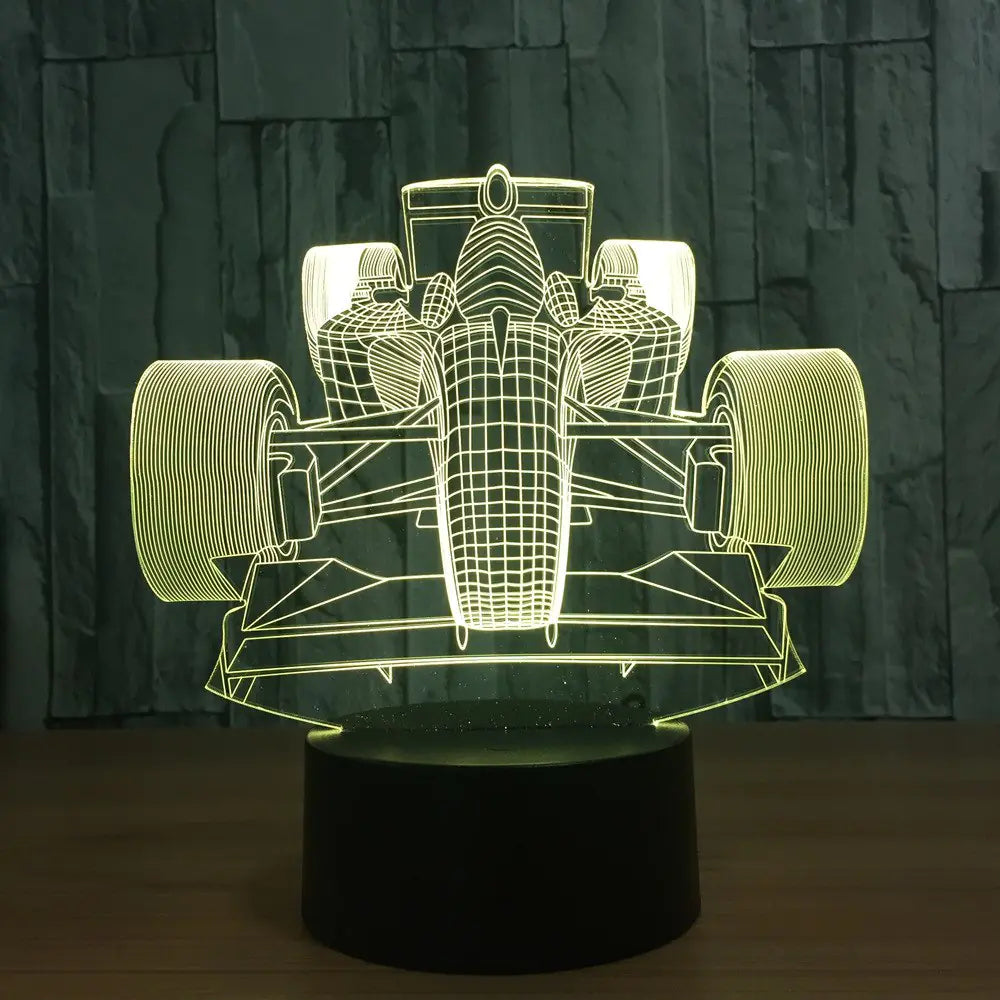 3D Racing LED Touch Control Night Light Decor Lamp