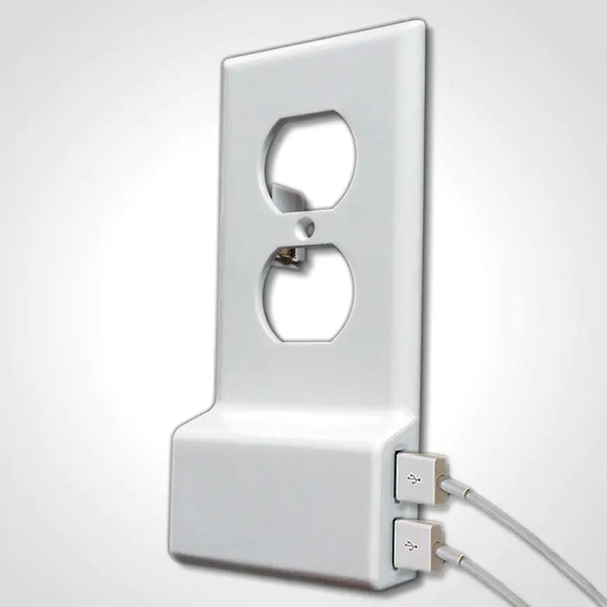 Invisible Dual USB Wall Charger Plate With Surge Protection