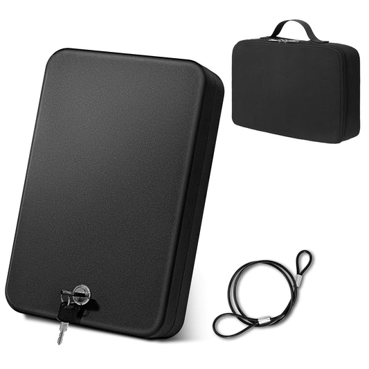 Sgorlds Gun Safe for Pistol Small Portable Handgun Lock Box with Handbag Pistol Safe Handgun Safe for Car Home Travel 9.4" x6.6" x1.8"Black
