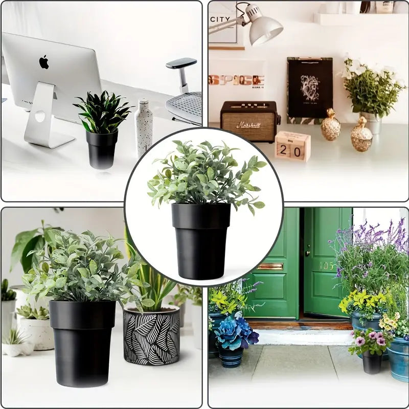 1pc Black Plastic Flower Pot with Secret Compartment & Key Hider - Waterproof, Durable Safe for Cash, Keys & Small Valuables, Non-Waterproof
