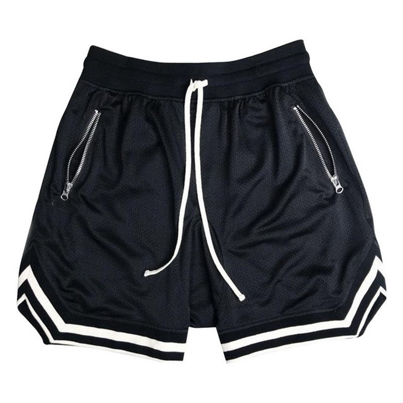 Men's summer quick dry muscle fitness sports shorts Mesh solid color hip hop breathable casual basketball pants
