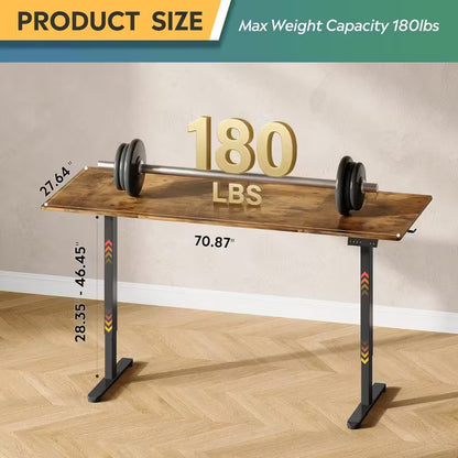Electric Sit to Stand Desk with 3 Memory Presets, Adjustable Height Stand up Desk, Height Adjustable Standing Computer Desk for Home Office, 40/ 55/ 63/ 71 Inches, Ergonomic Workspace, Workspace Furniture, Sleek Design, Modern Desk