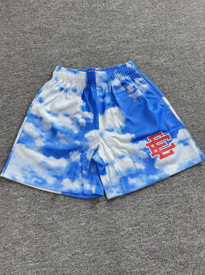 American-style knee-length pants EE sunrise oil painting style mesh capri pants quick-drying shorts for men