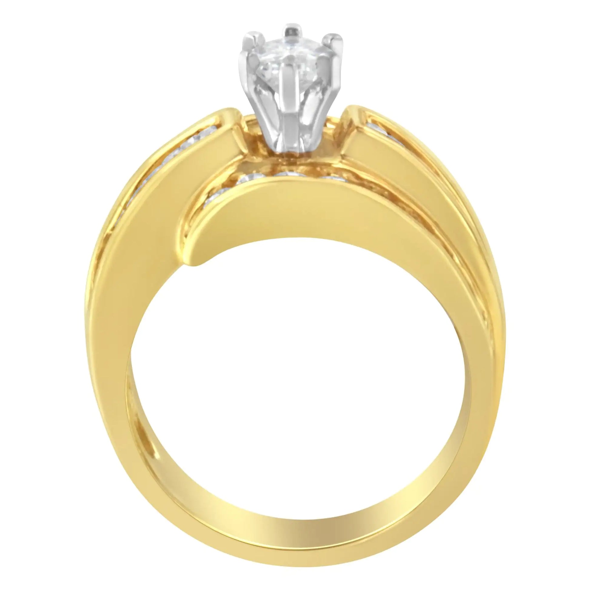 14KT Two-Toned Diamond Cocktail Ring (1 1/3 cttw, H-I Color, SI1-SI2 Clarity) - Anti Spier 