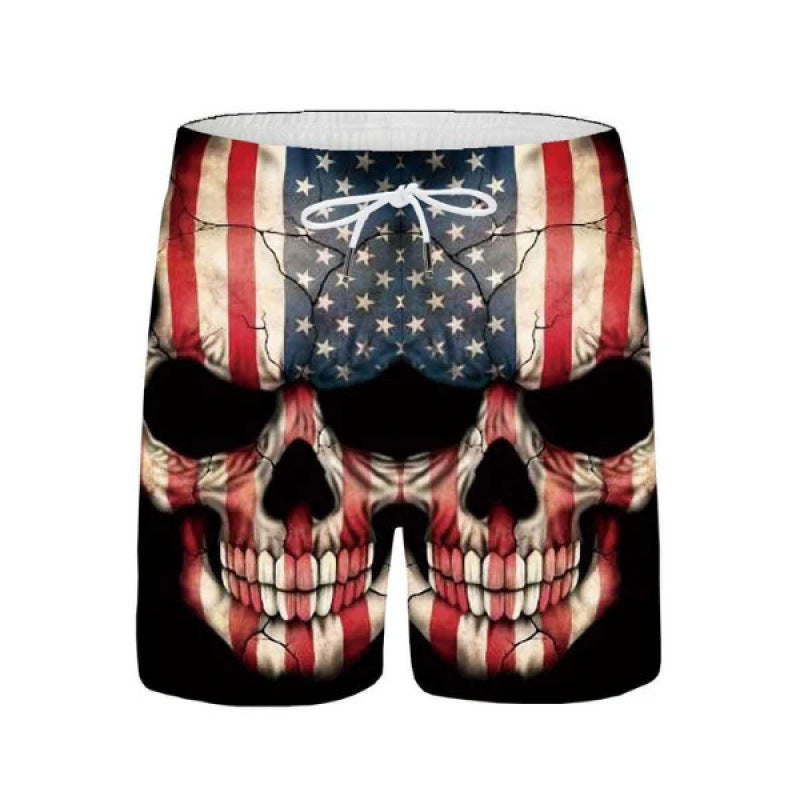 Beach pants men's large size quick dry loose thin men's shorts sports casual flower pants
