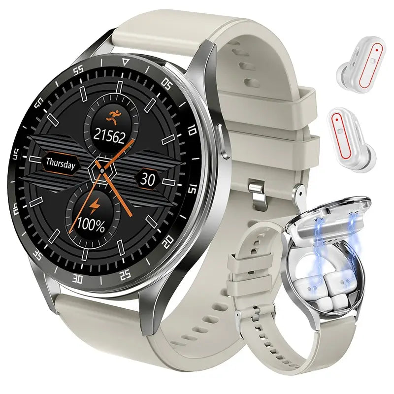 Smart Watch With Earplugs, 2-in-1 Headset Watch, With Fitness Tracker. Smart Watch With Speaker For Answering Calls, Sleep Monitor, Sports Smart Watch With Long Standby Time, Suitable For Android And IPhone