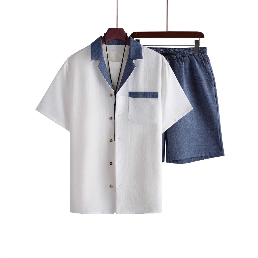 Men's short-sleeved shirt, Hawaiian print casual shirt, men's beach shirt