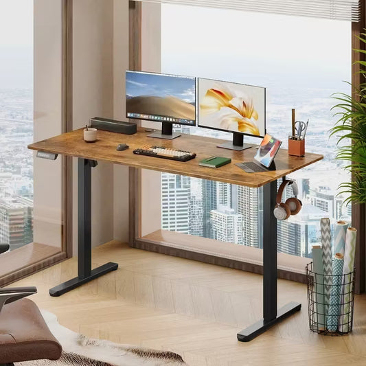 Electric Sit to Stand Desk with 3 Memory Presets, Adjustable Height Stand up Desk, Height Adjustable Standing Computer Desk for Home Office, 40/ 55/ 63/ 71 Inches, Ergonomic Workspace, Workspace Furniture, Sleek Design, Modern Desk