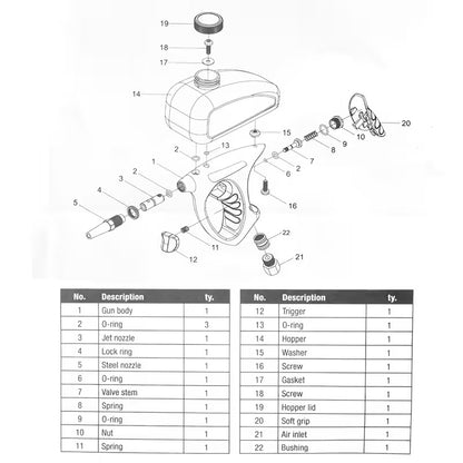 Sand Blaster 1pc Air-Powered Small Nozzle Pneumatic Sandblasting Gun | Metal Glass Anti-Rust Sandblasting Rust Remover Manual Sand Blaster for Air Compressor Home Improvement Auto Repair DIY