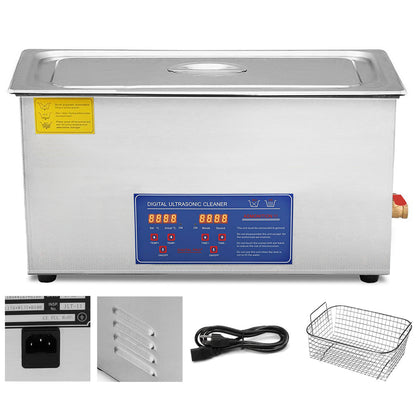 VEVOR Ultrasonic Cleaner 30L Ultrasonic Cleaner For Cleaning Eyeglasses Dentures Commercial Industrial Ultrasonic Cleaner With Digital Heater Timer And Cleaner Basket 30 Liter