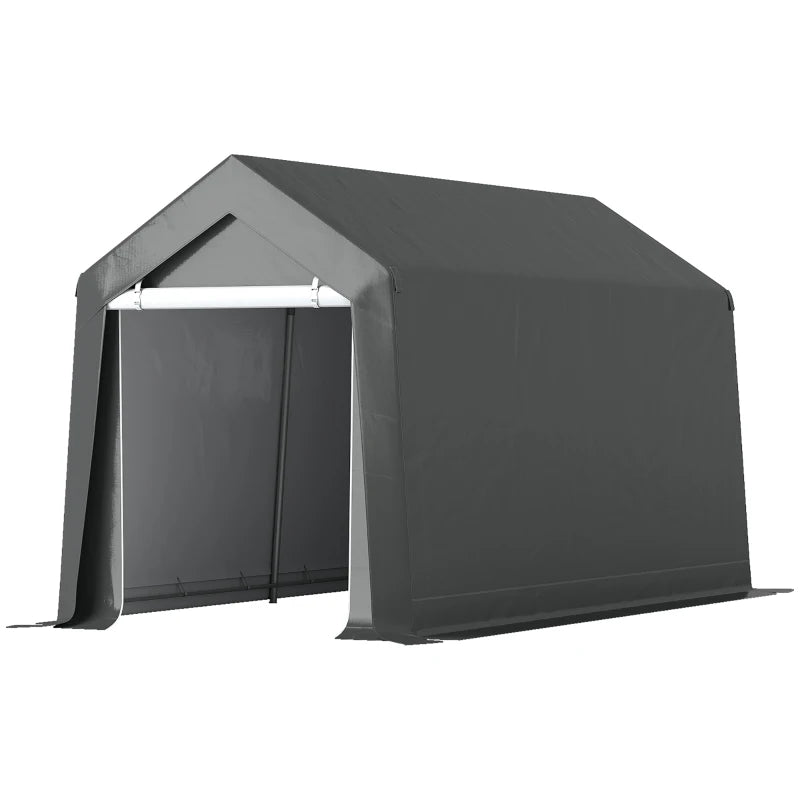 Outsunny 10' x 16' Carport, Heavy Duty Portable Garage Storage Tent with Large Zippered Door, Anti-UV PE Canopy Cover for Car, Truck, Boat, Motorcycle, Bike, Garden Tools, Outdoor Work by Dropsure