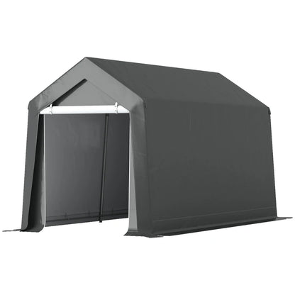 Outsunny 10' x 16' Carport, Heavy Duty Portable Garage Storage Tent with Large Zippered Door, Anti-UV PE Canopy Cover for Car, Truck, Boat, Motorcycle, Bike, Garden Tools, Outdoor Work by Dropsure