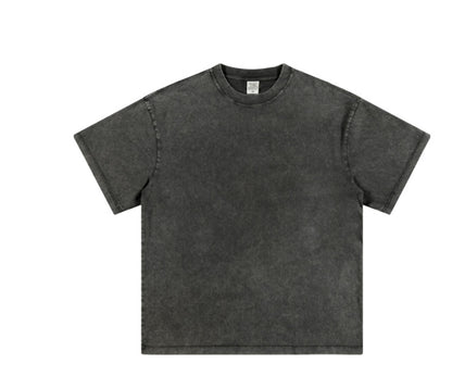 Men's summer American youth fashion brand heavy all neckline cotton short sleeve loose trend T-shirt men