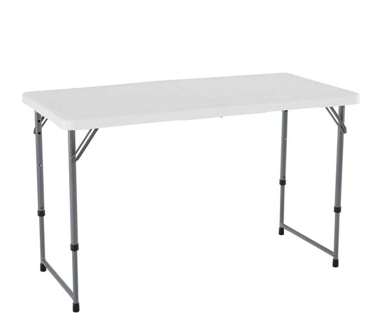 3/4/6/8ft Fold-in-Half Adjustable Folding Table Portable