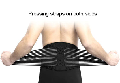 Lower Back Support Brace Lumbar Waist Belt Double Pull Breathable Belt Men Women - Anti Spier 