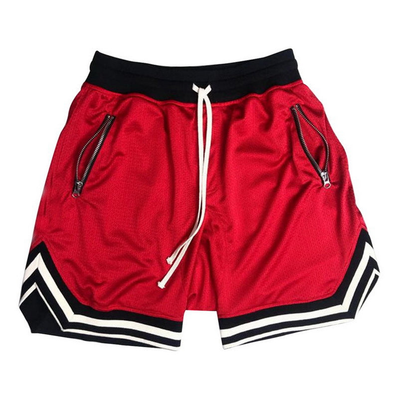 Men's summer quick dry muscle fitness sports shorts Mesh solid color hip hop breathable casual basketball pants