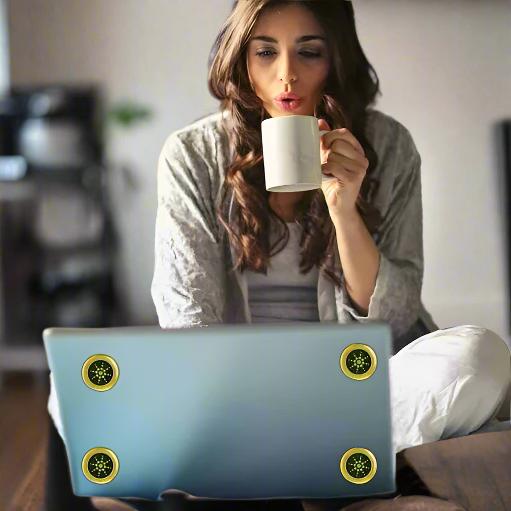 EMF Sticker Blockers Neutralize Shield Protection for Cell Phones cases and Electronic Devices WiFi 5G Tablets Laptops Computers TV Monitors(6 Pcs Gold)