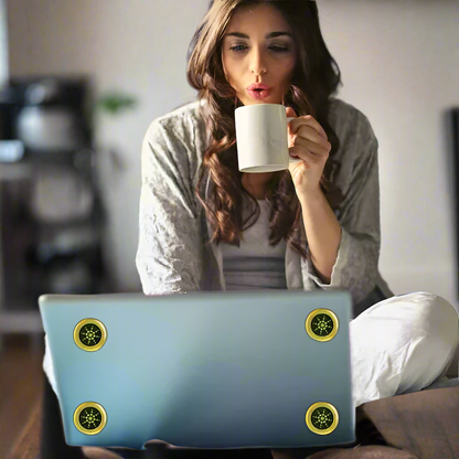 EMF Sticker Blockers Neutralize Shield Protection for Cell Phones cases and Electronic Devices WiFi 5G Tablets Laptops Computers TV Monitors(6 Pcs Gold)