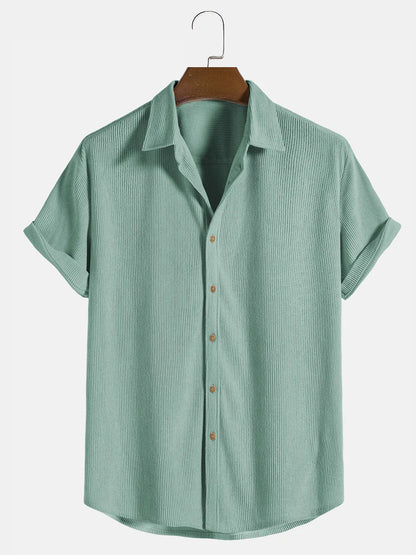 The new Hawaiian casual short-sleeved men's shirt has a handsome 3D print