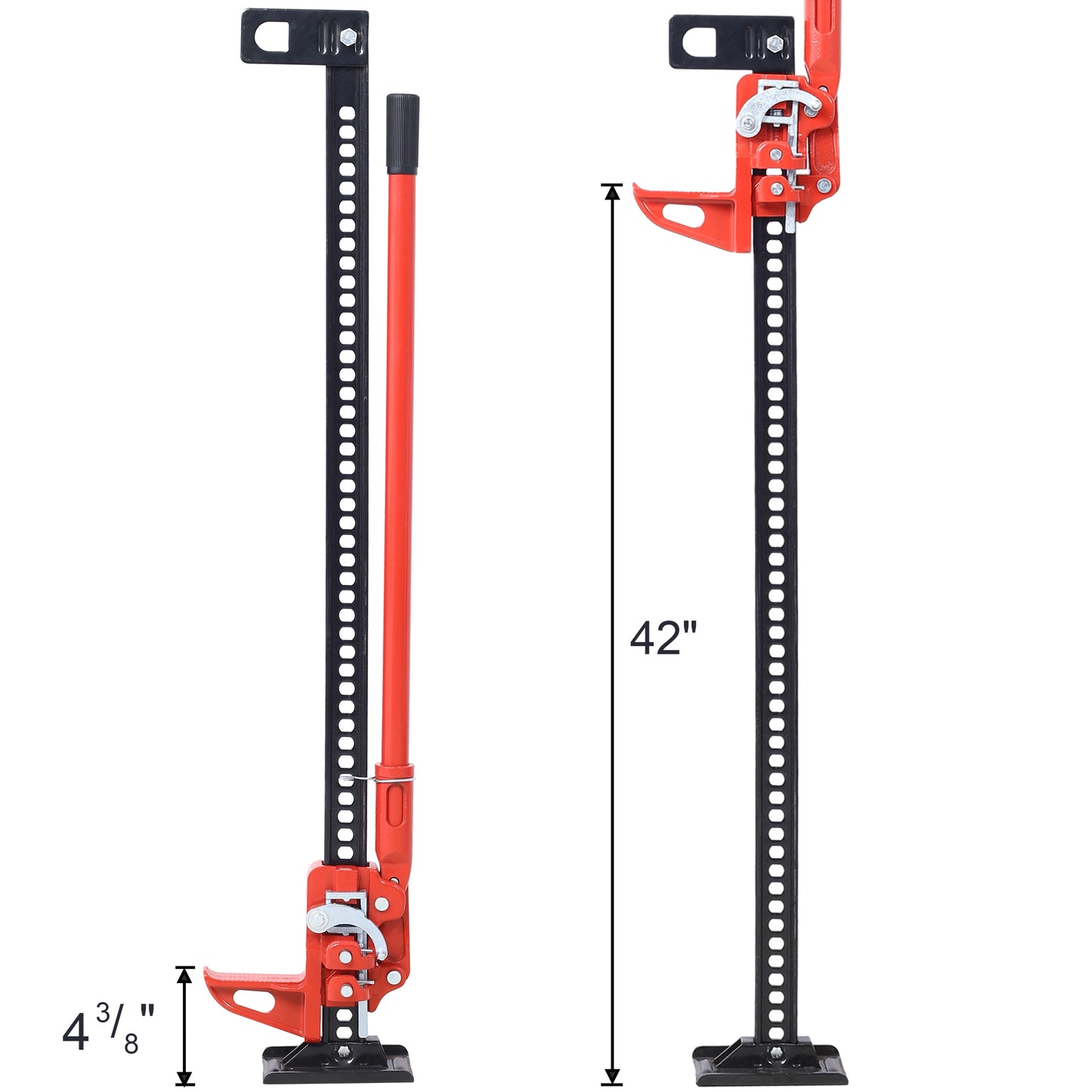 High Altitude Farm Jack, 48 Inch Practical Farm Jack, 7000 Lb Capacity Ratchet Off-Road Utility Jack, Heavy Duty Farm Jack For Tractors, Trucks, SUVs, Bumper Lifts, Red