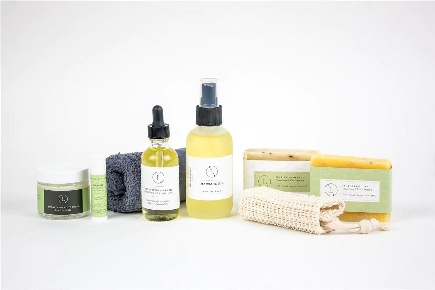 Fresh earthy Natural skincare set, Eucalyptus bath and body, Men Grooming kit/Body oil - Anti Spier 