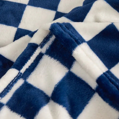 Blue & White Plaid Flannel Blanket by Anti Spier