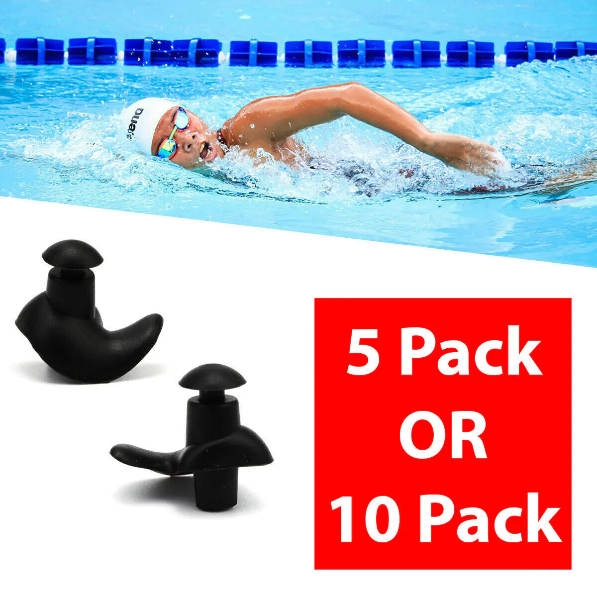 5/10 Pairs Soft Silicone Ear Plugs For Swimming Sleeping Anti Snore Reusable USA