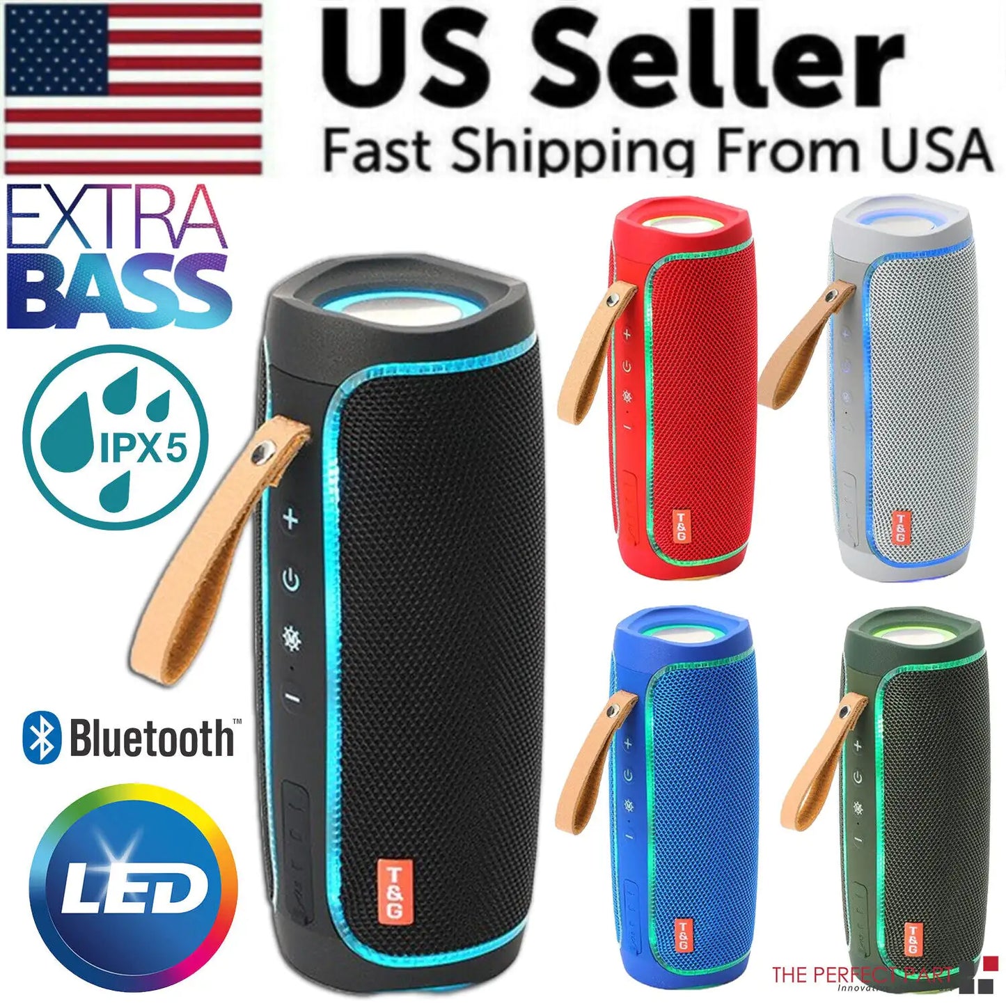 Bluetooth Speaker Wireless Waterproof Outdoor Stereo Bass USB/TF/FM Radio LOUD - Anti Spier 