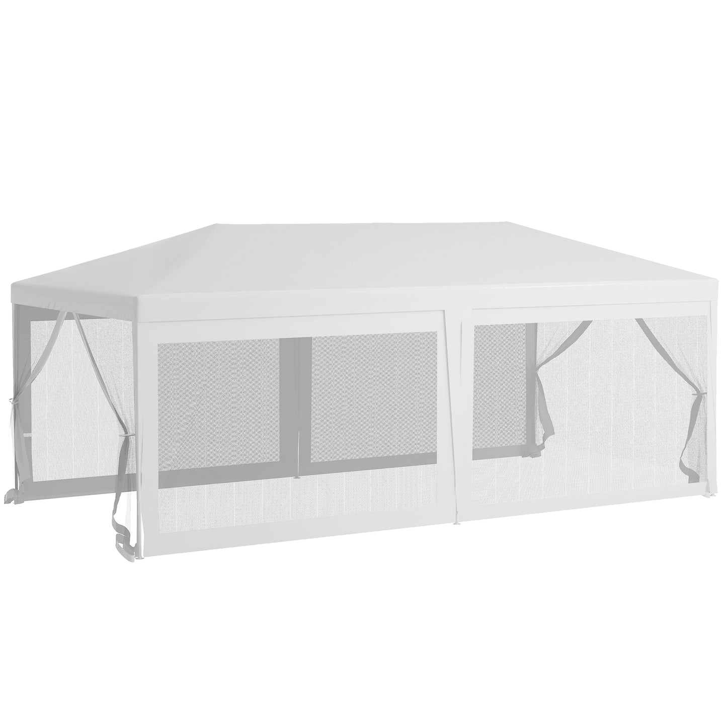 Outsunny 10ft x 20ft Party Tent, Outdoor Wedding Canopy & Gazebo with 6 Removable Sidewalls, Shade Shelter for Events, BBQs, White by Dropsure