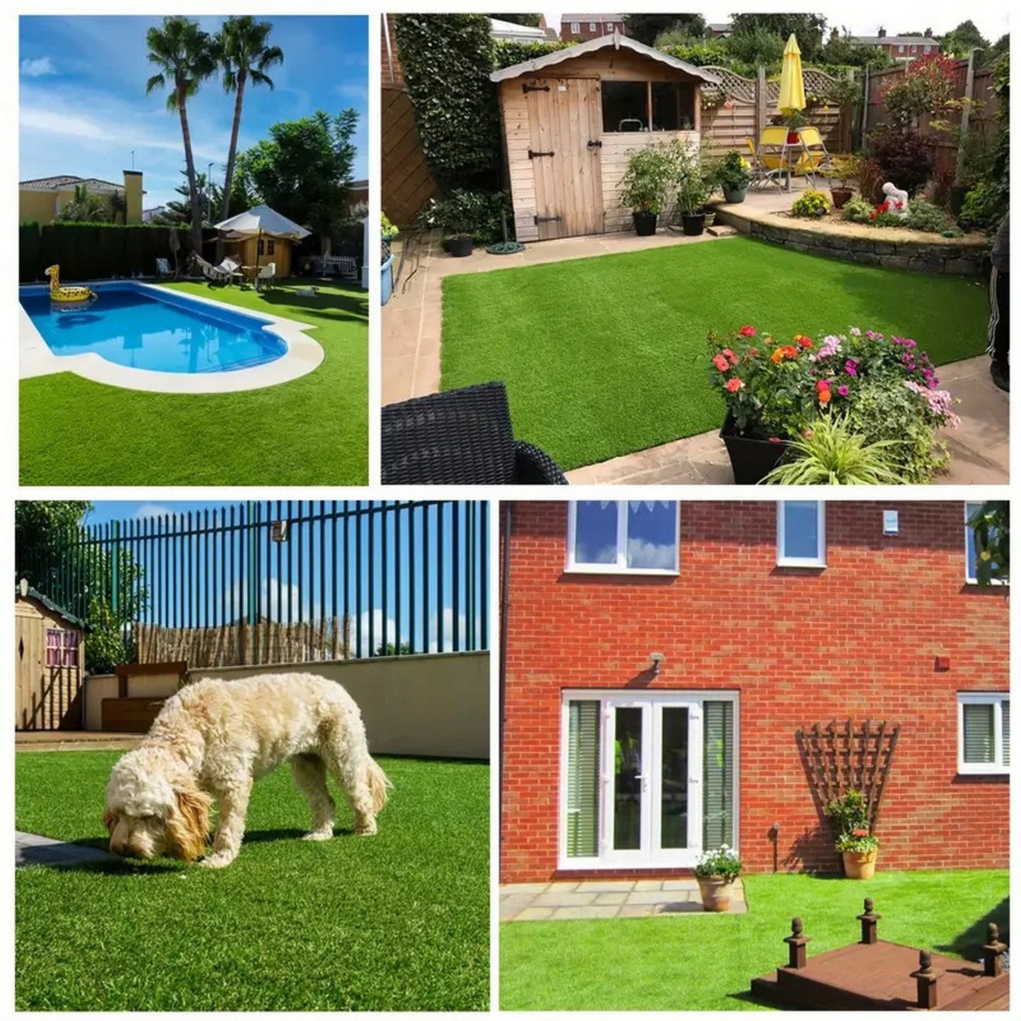 3ft x 32ft Premium Artificial Turf Mat with Drainage Holes. Thick Fake Grass with Rubber Backing, Ideal for Indoor/Outdoor Pet Areas, Garden, Lawn, Patio & Balcony Decor(Grass height 0.6 inches/1.5cm) by Dropsure