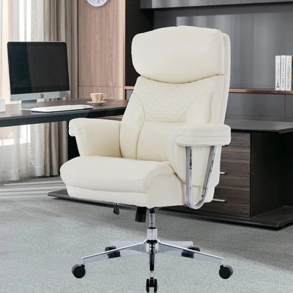 Callem 350LBS Executive Faux Leather Office Chair With Heavy-duty Base And Oversized Seat Cushion