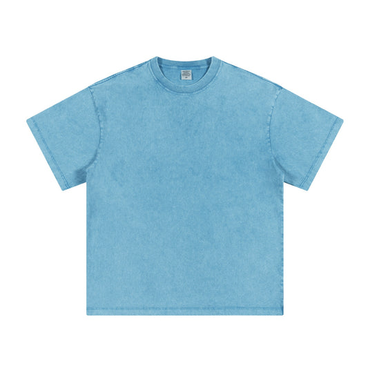 Men's summer American youth fashion brand heavy all neckline cotton short sleeve loose trend T-shirt men