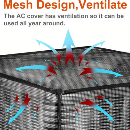 Four Seasons Anti-Blocking Mesh Outdoor Air Conditioner Cover | Easy to Install and Clean, AC Unit Protection - Prevents Debris Buildup