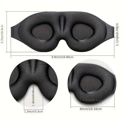 Adjustable 3D Sleep Mask for Men & Women - Breathable, Light-Blocking Eye Cover for Naps & Travel Father's Day, Mother's Day Gift