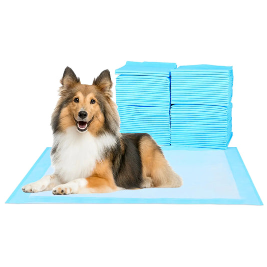 Super-Absorbent Waterproof Dog and Puppy Pet Training Pad Housebreaking Pet PadBlue (23.6"x23.6" （100PCS）)