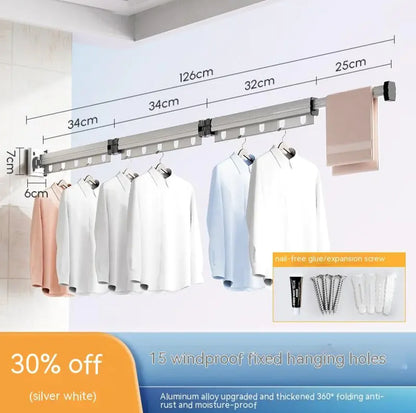 Retractable Aluminum Suction Cup Clothes Hanger